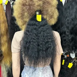 Moño negro ondulado de 58 CM