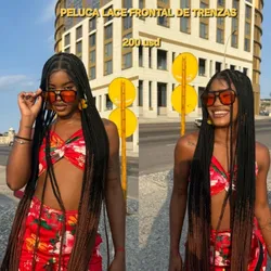 Peluca Lace Frontal de Trenzas – Estilo Box Braids Precio: 200 USD