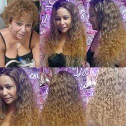 💫 Peluca Lace Frontal Rizada Rubio miel 400 USD