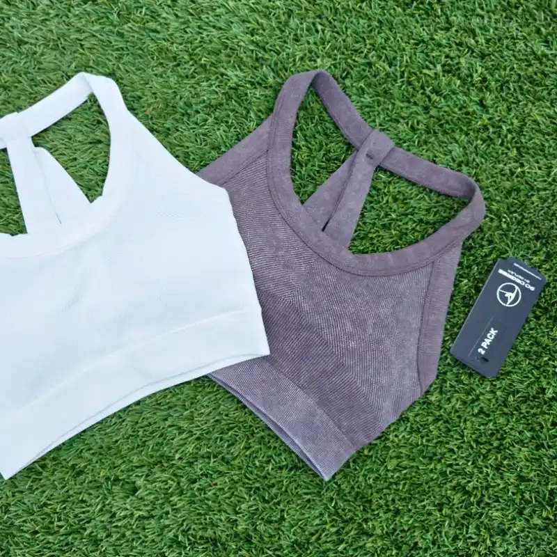2-Pack Stonewashed Seamless Sports Bras 90 DEGREE BY REFLEX