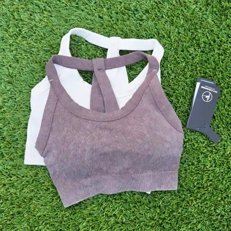2-Pack Stonewashed Seamless Sports Bras 90 DEGREE BY REFLEX