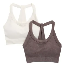 2-Pack Stonewashed Seamless Sports Bras 90 DEGREE BY REFLEX