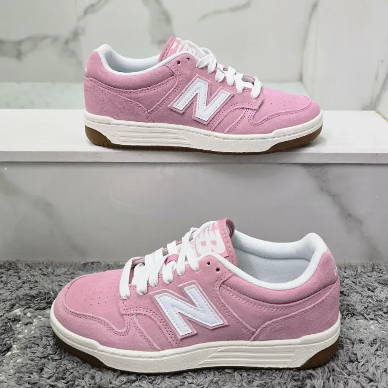 New Balance 480 Athletic Shoe - White / Pink Taffy