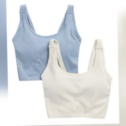 2-Pack Alamo Stonewash Ribbed Seamless Sports Bras 90 DEGREE BY