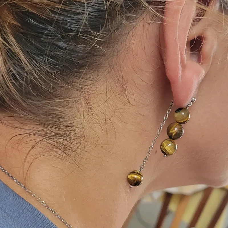 Aretes ojo de tigre