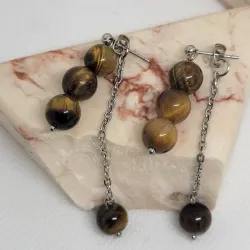 Aretes ojo de tigre