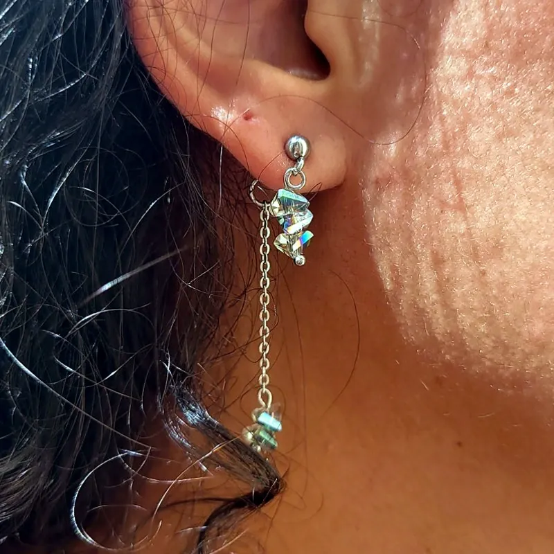 Aretes vidrio verde