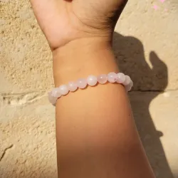 Pulsera elástica cuarzo rosa