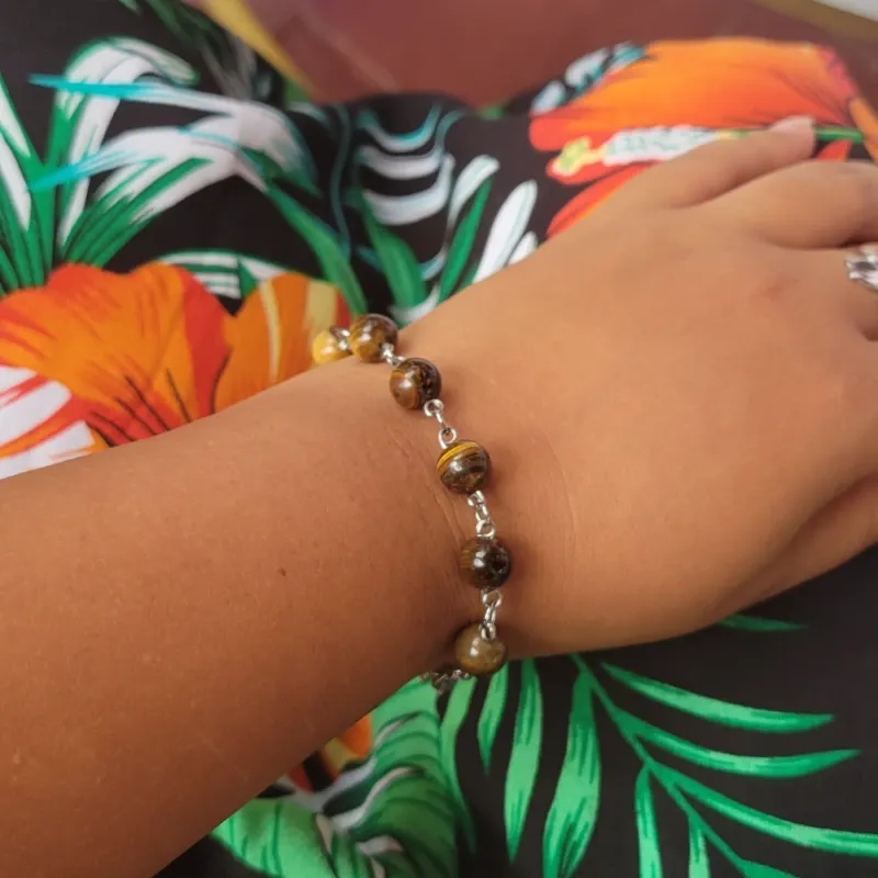 Pulsera ojo de tigre con cierre