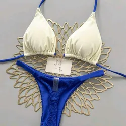 Bikini blanco y azul