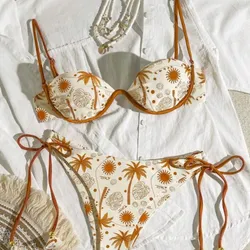 Bikini con estampado mostaza
