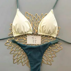 Bikini verde y blanco