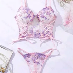 Body 2 piezas tipo corset detalle flores