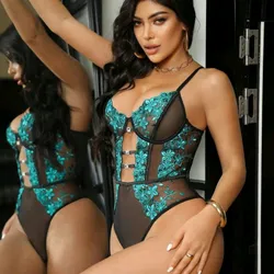 Body negro con detalles verdes