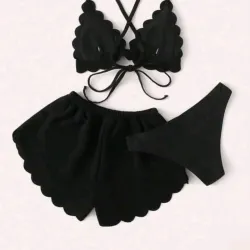 Juego de bikini con short negro