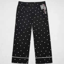 Pantalón negro con lunares blancos