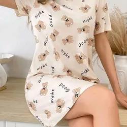 Vestido pijama beige con ositos