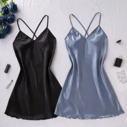 Vestido satin negro