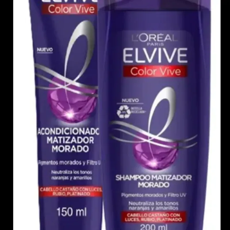 Set de shampoo de 200ml +acondicionador de 150ml L’Oréal Paris Matizador Morado 