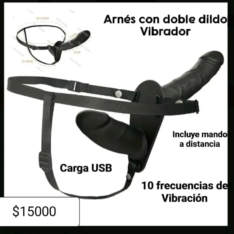 Arnés con Doble Dildo Vibrador