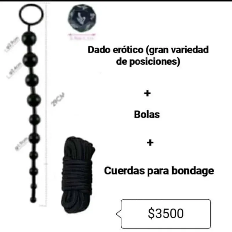 Dado Erótico + Cuerda + Bolas