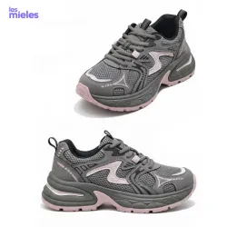 Zapatillas deportivas gris y rosada