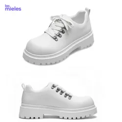 Zapatos de plataforma de piel retro Monarch Punta redonda