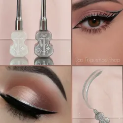 Delineador con Glitter Plateado💫