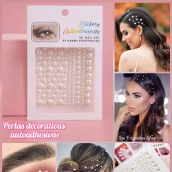 💎 Perlas Decorativas Autoadhesivas para Peinado y Maquillaje💎