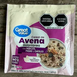 Avena Instantánea con nueces, pasas y dátiles