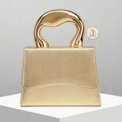 cartera dorada mediana