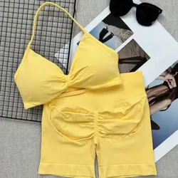 Conjunto deportivo corto amarillo