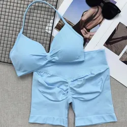 Conjunto deportivo corto azul celeste