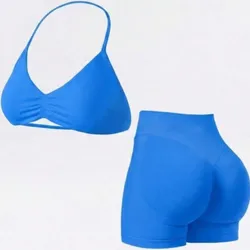 Conjunto deportivo corto azul