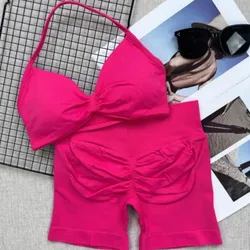Conjunto deportivo corto rosado oscuro 🩷