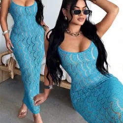 vestido de playa azul