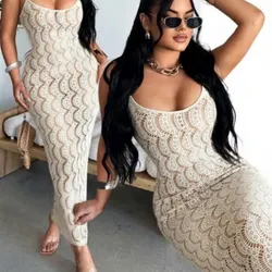 vestido de playa beish