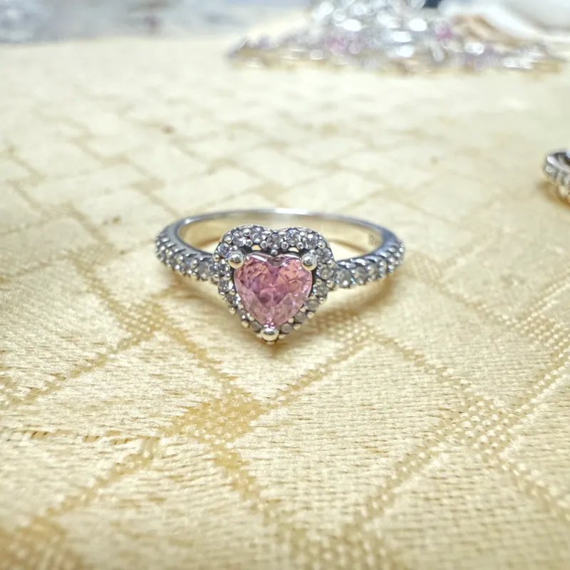 Anillo corazón rosado 