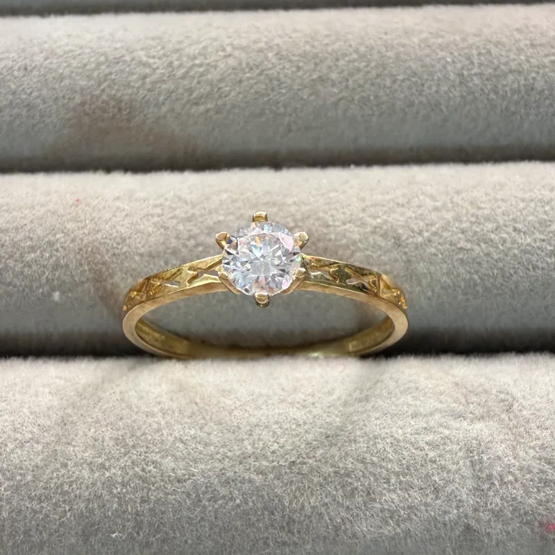 Anillo Solitario oro 10 k