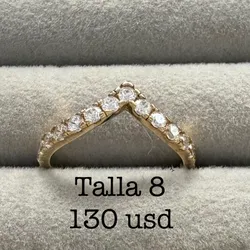 Anillo tiara piedras oro 10 k