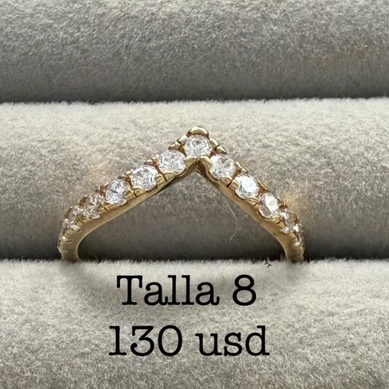 Anillo tiara piedras oro 10 k