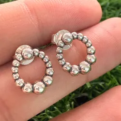Aretes aro de bolitas 