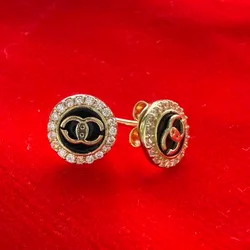 Aretes Chanel oro 10 k 