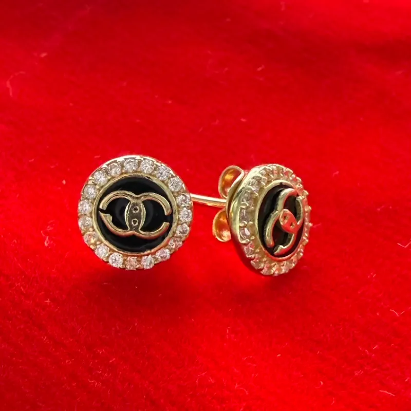 Aretes Chanel oro 10 k 