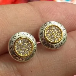 Aretes clásicos centro dorado