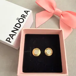 Aretes clásicos Pandora de oro 10 k