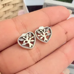 Aretes corazón árbol de la vida