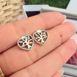 Aretes corazón árbol de la vida