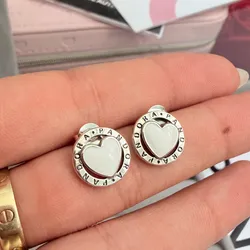 Aretes corazón blanco Pandora