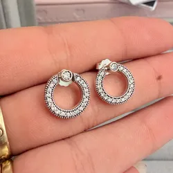 Aretes halo Pandora reluciente (reversibles)